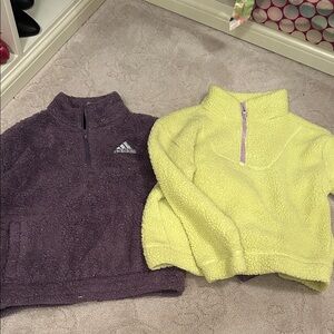 2 pack - Girls Fleece Pullovers (purple + neon yellow)